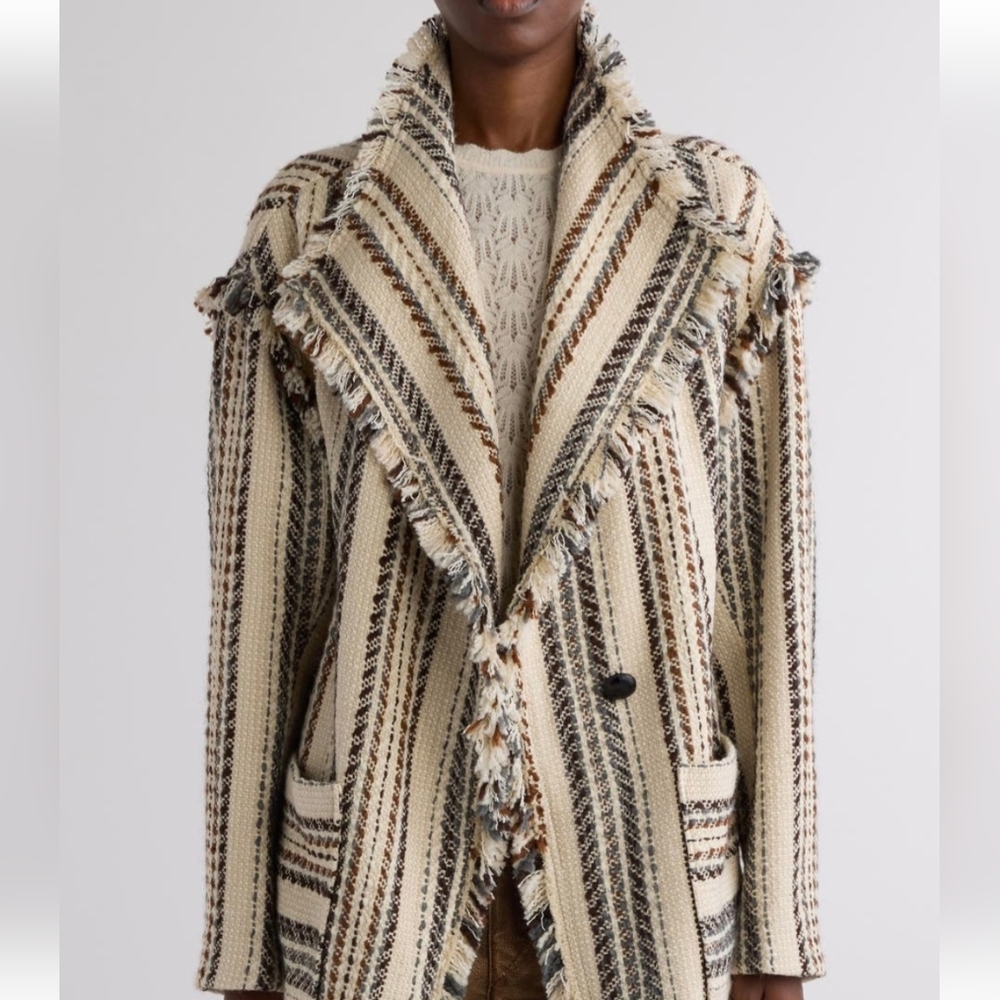 NWT Isabel Marant Etoile Striped Fringe Blazer